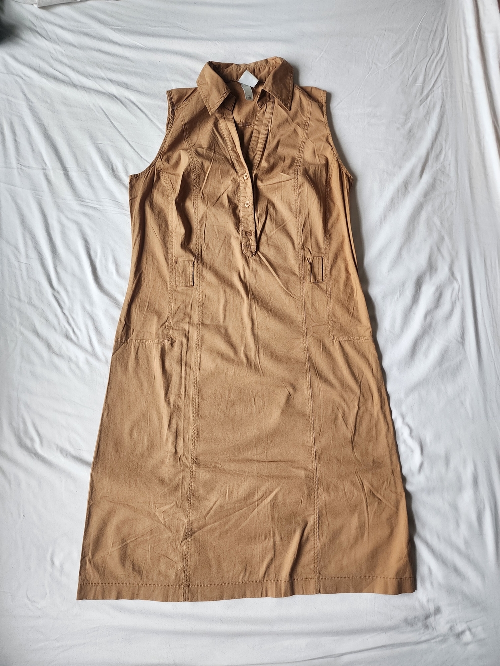 Merona Sleeveless Tan Womens Button Up Shirt Dress